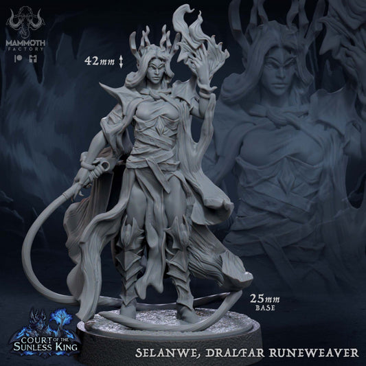 Selanwe, Dralfar Runeweaver - Casting (25mm Base)
