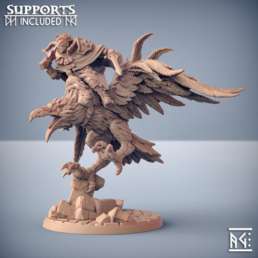 Aaron on Shadowclaws - Mounted (75mm Base)