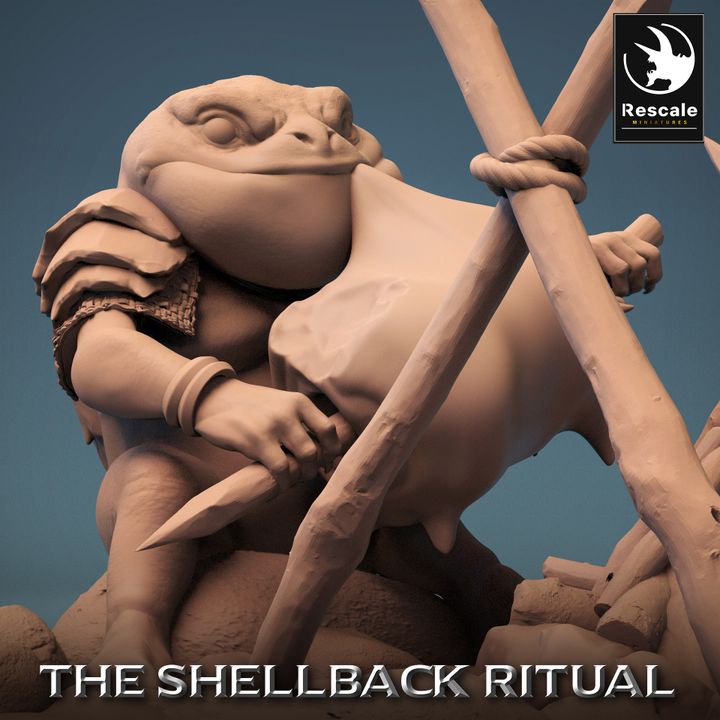 Collection ShellBack Croaker Amphibian Warrior Monstrosities | Medium | Rescale Miniatures | D&D DnD Pathfinder Miniature