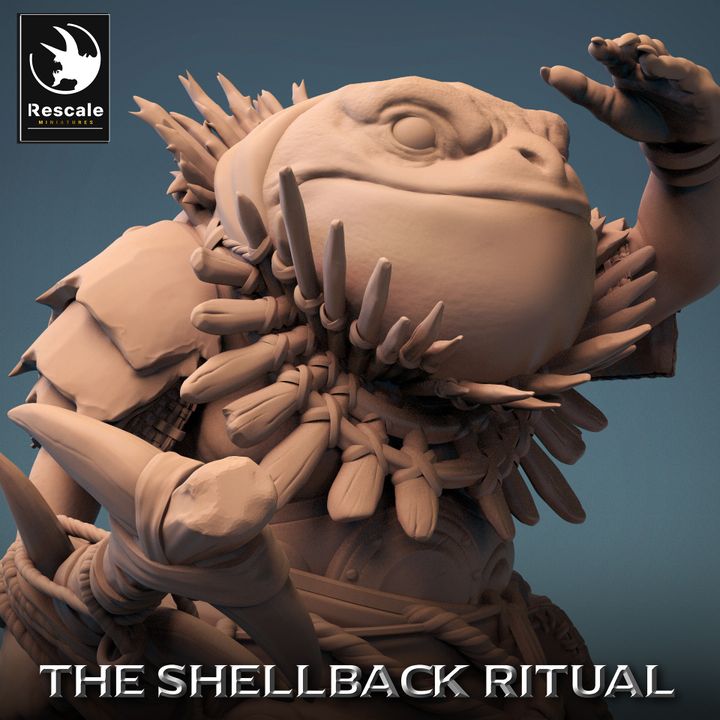 Collection ShellBack Croaker Amphibian Warrior Monstrosities | Medium | Rescale Miniatures | D&D DnD Pathfinder Miniature