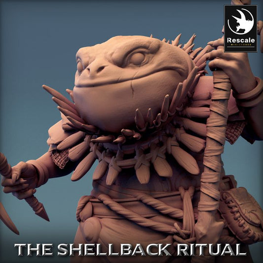 Collection ShellBack Croaker Amphibian Warrior Monstrosities | Medium | Rescale Miniatures | D&D DnD Pathfinder Miniature