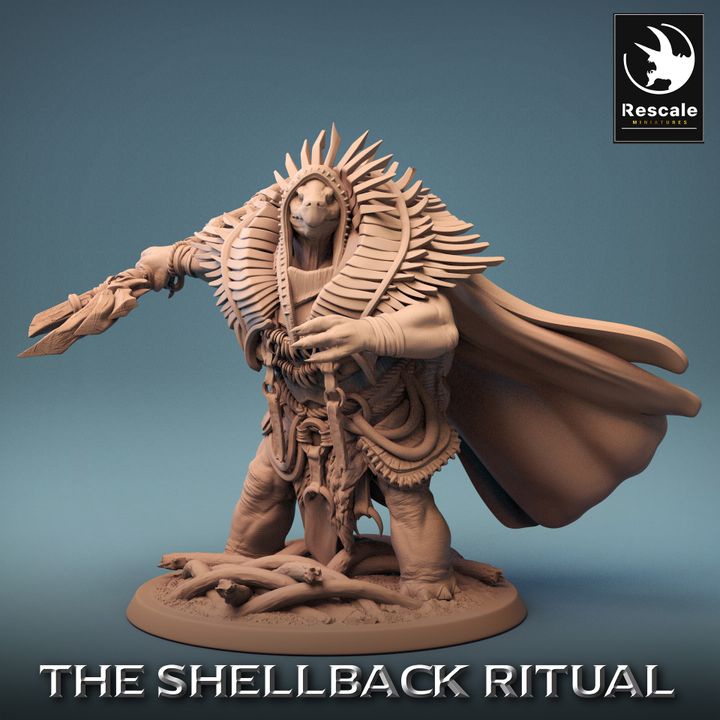 Tortle Shaman Wizard Ritual | Large | Rescale Miniatures | D&D DnD Pathfinder Miniature