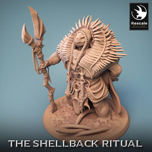 Collection Tortle Shaman Druid Cleric Miniature | Large | Rescale Miniatures | D&D DnD Pathfinder