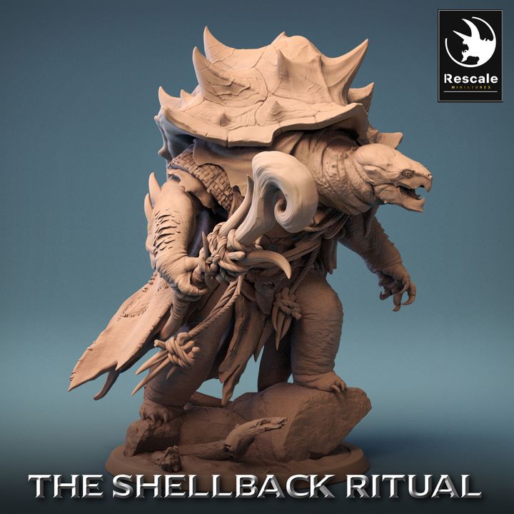 Tortle Druid Wizard Monster | Large | Rescale Miniatures | D&D DnD Pathfinder Miniature