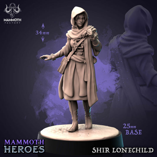 Cloaked Wizard Spellcaster Miniature | Medium | Mammoth Factory | D&D DnD Pathfinder Miniature