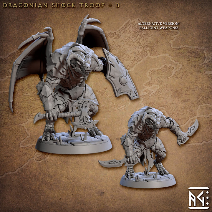 Draconian Shock Troop Guard Humanoids | Large | Artisan Guild | D&D DnD Pathfinder Miniature