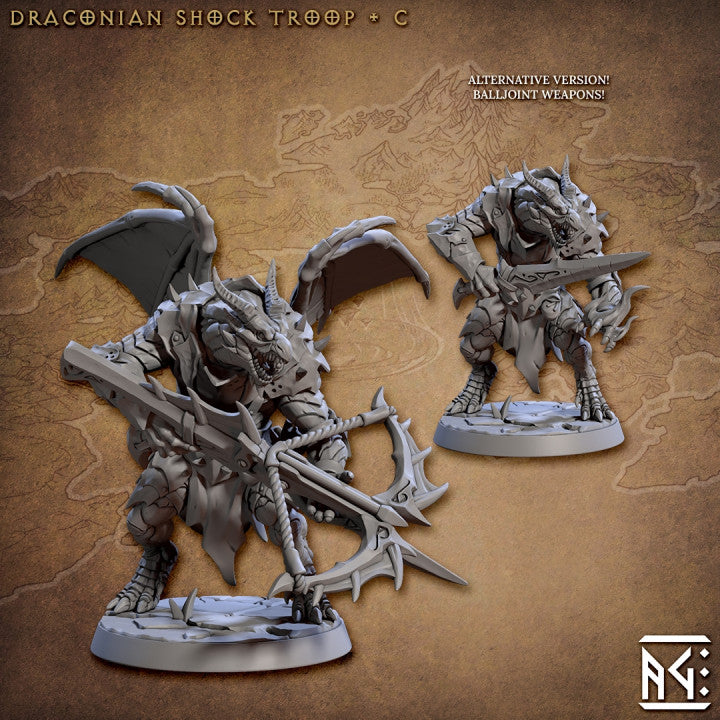 Draconian Fighter Dragonborn Warrior | Large | Artisan Guild | D&D DnD Pathfinder Miniature