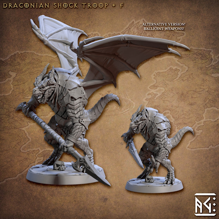 Draconian Shock Troop Winged Soldier | Medium | Artisan Guild | D&D DnD Pathfinder Miniature