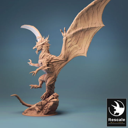 Grey Dragon - Roaring (100mm Base)