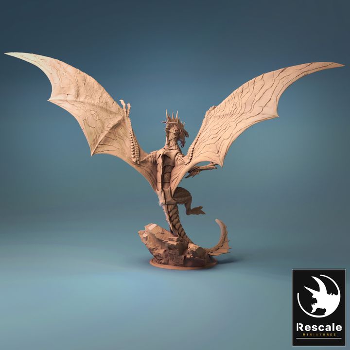 Grey Dragon - Roaring (100mm Base)