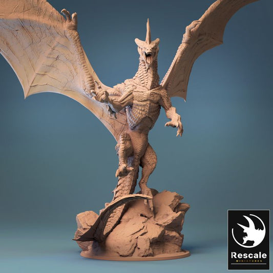 Grey Dragon - Roaring (100mm Base)