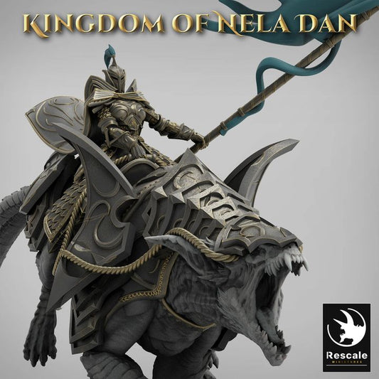 Mounted Elf Warrior Banner Cavalry | Large | Rescale Miniatures | D&D DnD Pathfinder Miniature