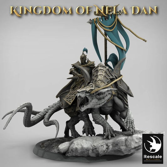 Mounted Elf Beast Rider Banner | Large | Rescale Miniatures | D&D DnD Pathfinder Miniature