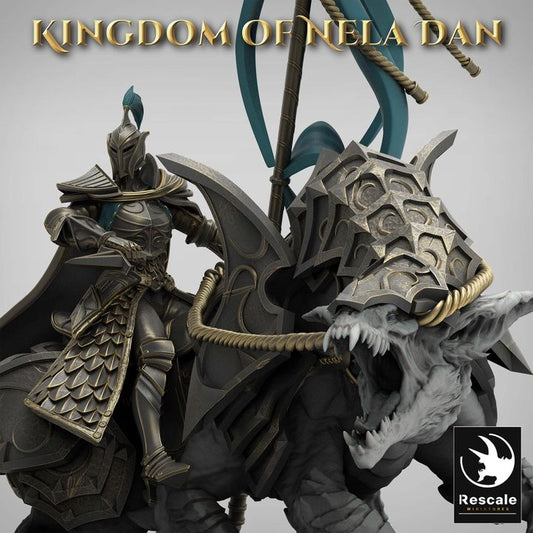 Mounted Elf Beast Rider Banner | Large | Rescale Miniatures | D&D DnD Pathfinder Miniature