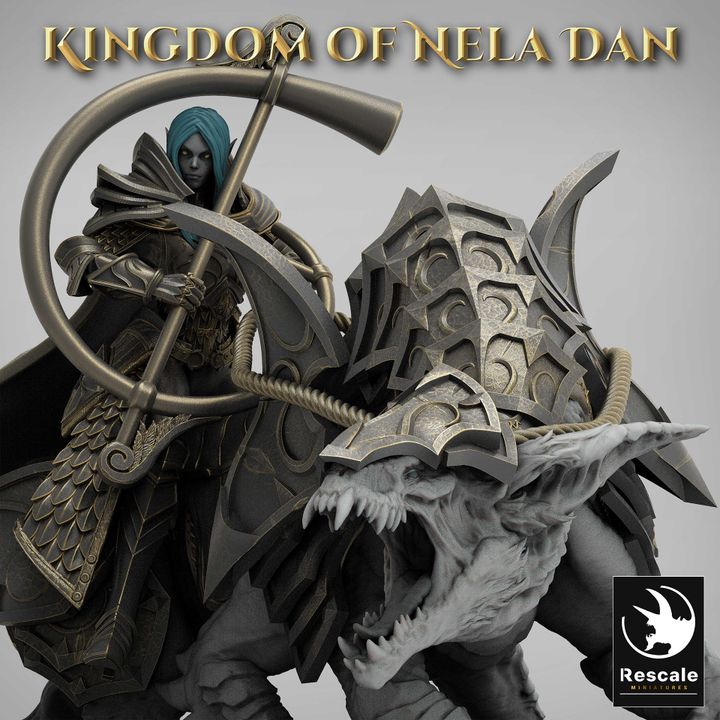 Elf Mounted Bard Warrior | Large | Rescale Miniatures | D&D DnD Pathfinder Miniature