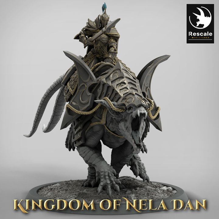 Spear Elf Mounted Warrior Cavalry | Large | Rescale Miniatures | D&D DnD Pathfinder Miniature