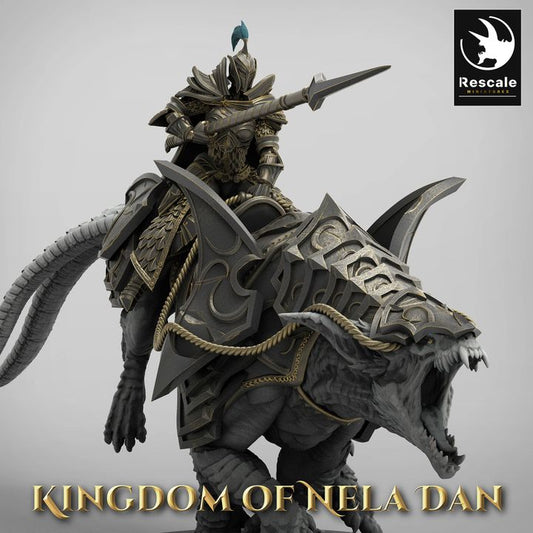 Spear Elf Mounted Warrior Cavalry | Large | Rescale Miniatures | D&D DnD Pathfinder Miniature