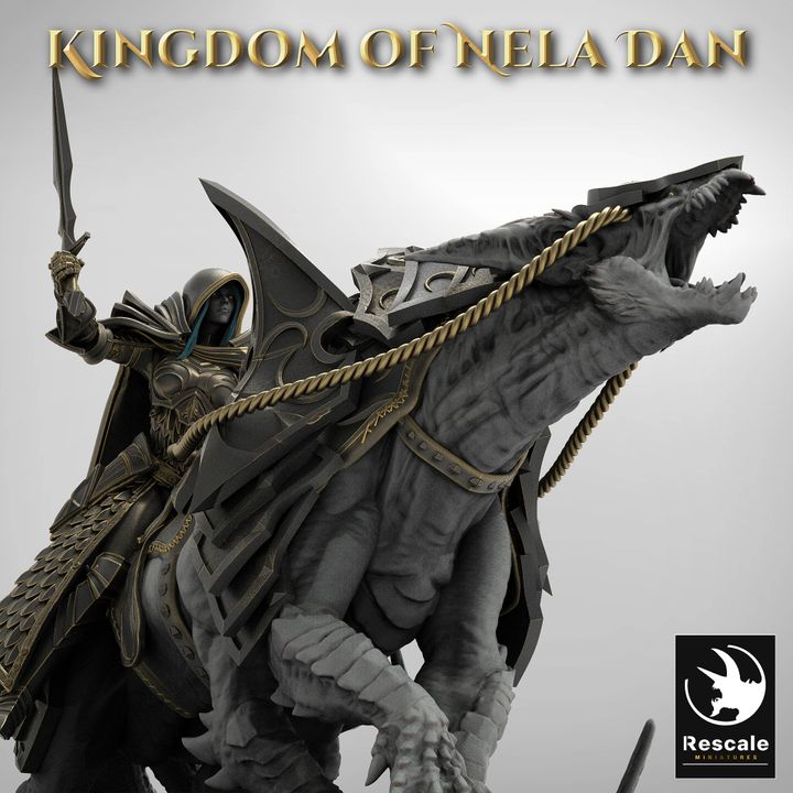 Mounted Sword Elf Beast Rider | Large | Rescale Miniatures | D&D DnD Pathfinder Miniature