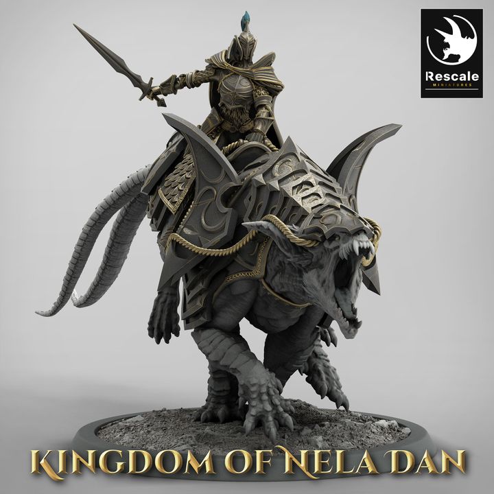 Elf Mounted Warrior Beast | Large | Rescale Miniatures | D&D DnD Pathfinder Miniature