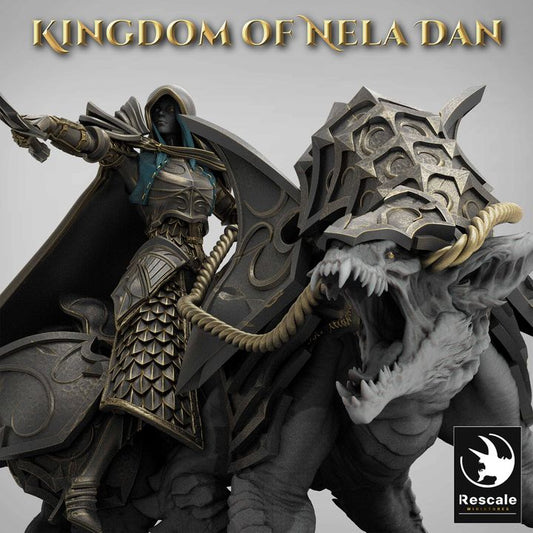 Elf Warrior Mounted Beast | Large | Rescale Miniatures | D&D DnD Pathfinder Miniature