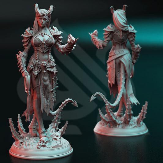 Tiefling Warlock - Haughty (25mm Base)