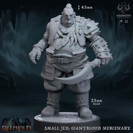 Barbarian Fighter Giantblood Mercenary | Medium | Mammoth Factory | D&D DnD Pathfinder Miniature