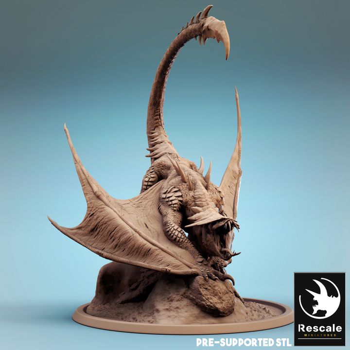 Vouivre Dragon Monster Sting | Large | Rescale Miniatures | D&D DnD Pathfinder Miniature