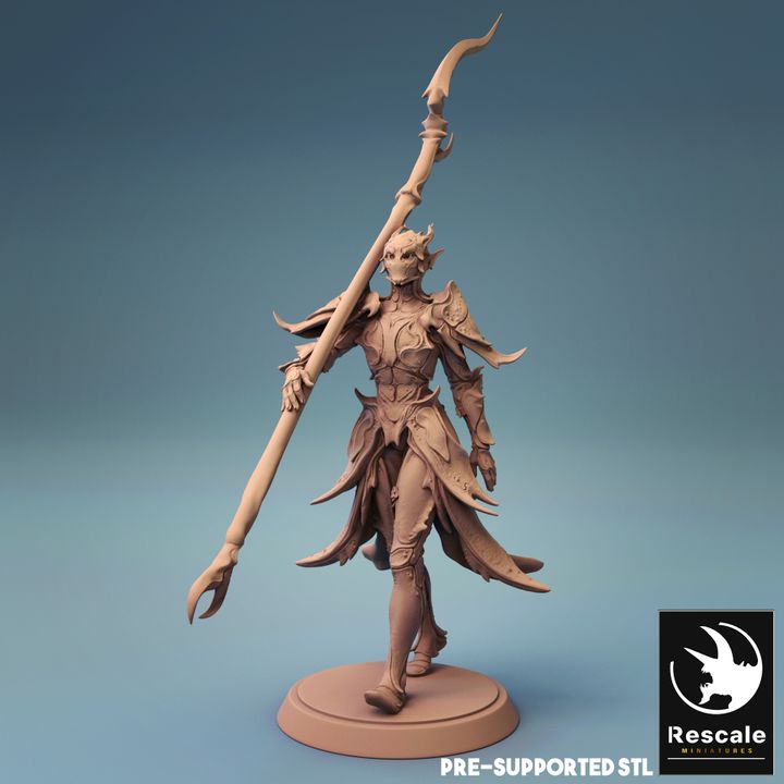Elf Warrior Spearman Fighter | Medium | Rescale Miniatures | D&D DnD Pathfinder Miniature