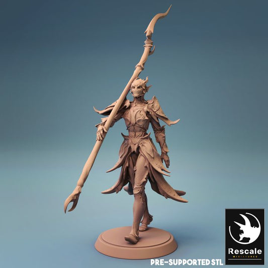 Elf Warrior Spearman Fighter | Medium | Rescale Miniatures | D&D DnD Pathfinder Miniature