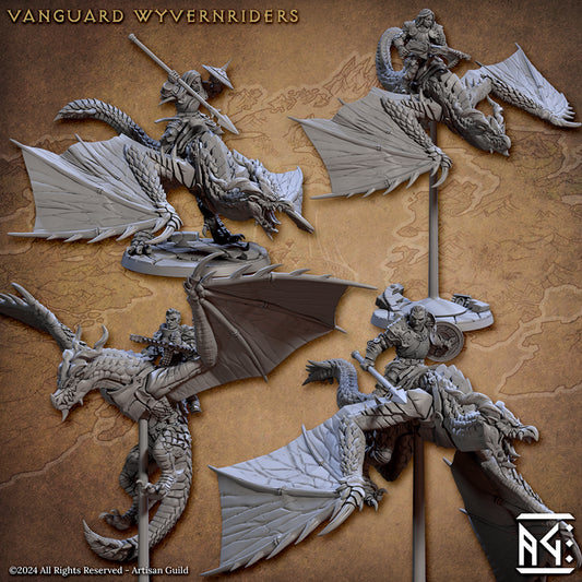 Cavalier Wyvern Vanguard - Monté (socle de 50 mm)