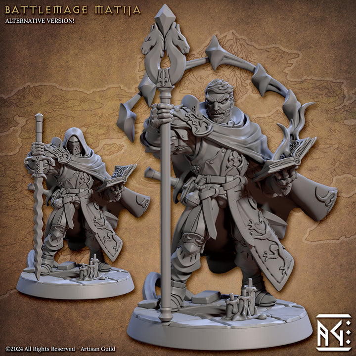 Battlemage Magic Warrior Wizard Paladin | Medium | Artisan Guild | D&D DnD Pathfinder Miniature