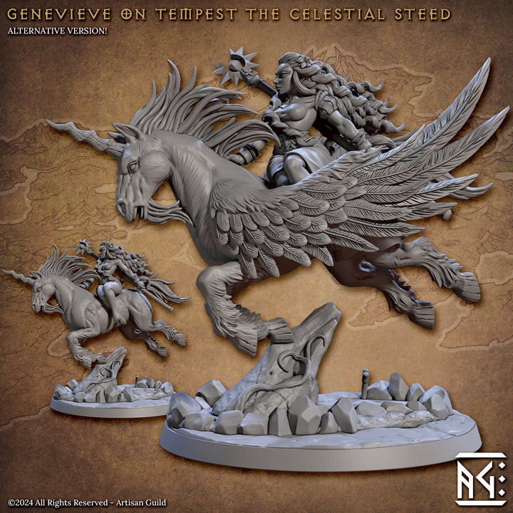 Heroic Celestial Steed Rider Paladin | Large | Artisan Guild | D&D DnD Pathfinder Miniature