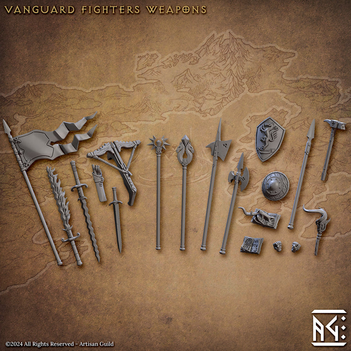 Vanguard Fighter Miniatures Set | Medium | Artisan Guild | D&D DnD Pathfinder Miniature