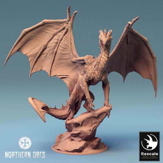 Legendary Metallic Silver Dragon - Imperial (100mm Base)