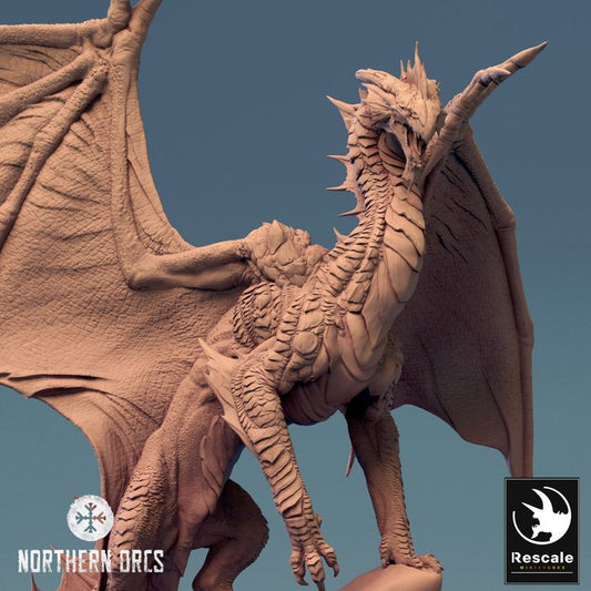 Legendary Metallic Silver Dragon - Imperial (100mm Base)