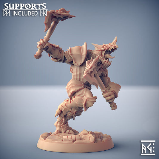 Dragonguard Barbarian - Battleaxe (25mm Base)