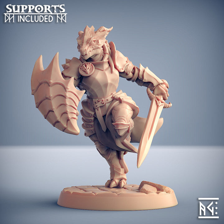 Dragonguard Sorcerer Dragonborn Warrior | Medium | Artisan Guild | D&D DnD Pathfinder Miniature