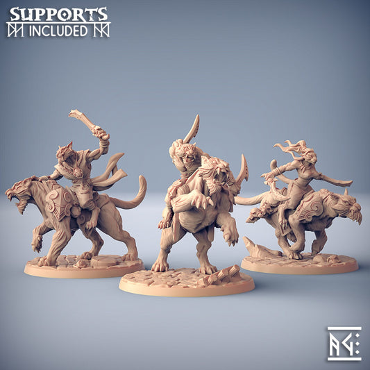 Rakshasa Tiger Riders Fiends Beasts | Large | Artisan Guild | D&D DnD Pathfinder Miniature