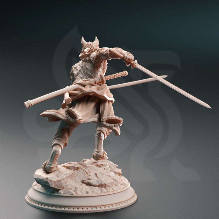 Tabaxi Samurai Fighter Swordmaster | Medium | DM Stash | D&D DnD Pathfinder Miniature