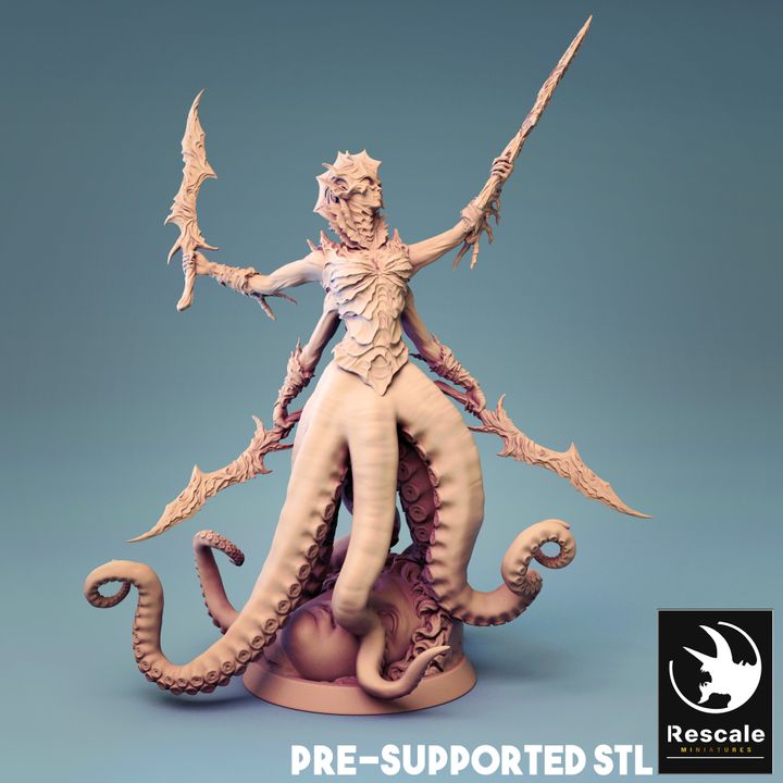 Sea Guardian Aquatic Fighter Monstrosity | Medium | Rescale Miniatures | D&D DnD Pathfinder Miniature