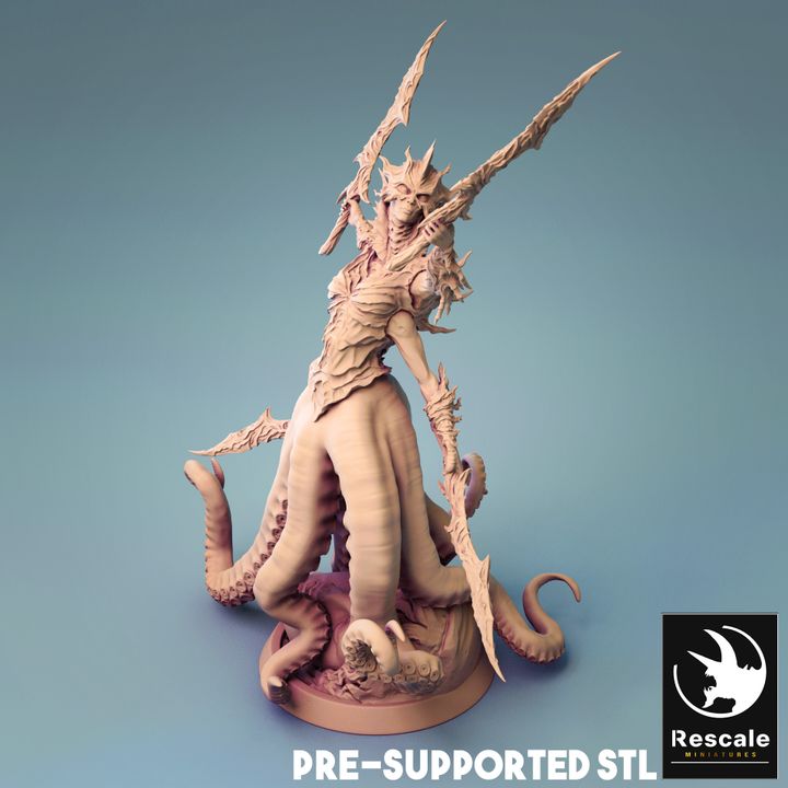 Sea Guardian Aquatic Fighter Monstrosity | Medium | Rescale Miniatures | D&D DnD Pathfinder Miniature