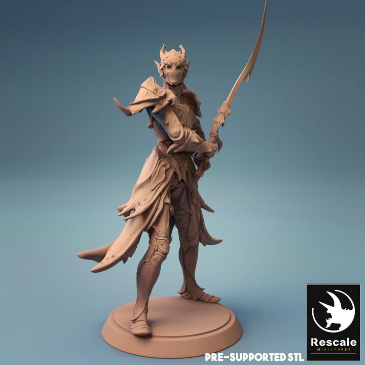 Elf Warrior Sword Fighter Miniature | Medium | Rescale Miniatures | D&D DnD Pathfinder Miniature