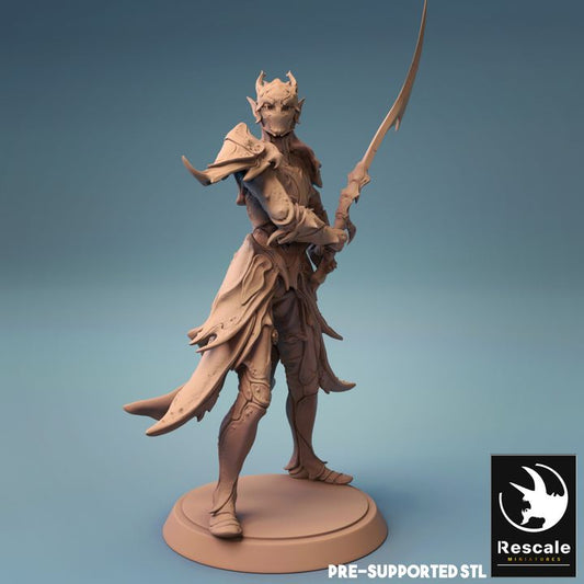 Elf Warrior Sword Fighter Miniature | Medium | Rescale Miniatures | D&D DnD Pathfinder Miniature