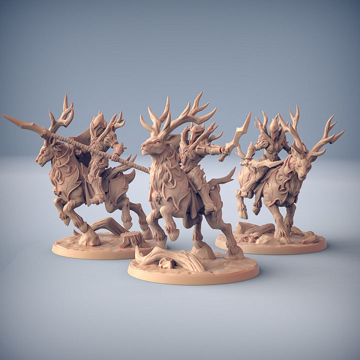 Sylvan Elf Ranger Stag Rider Guard | Large | Artisan Guild | D&D DnD Pathfinder Miniature