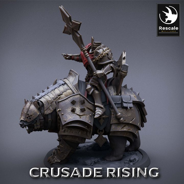 Collection Templar Bear Mounted Knight Beasts | Large | Rescale Miniatures | D&D DnD Pathfinder Miniature