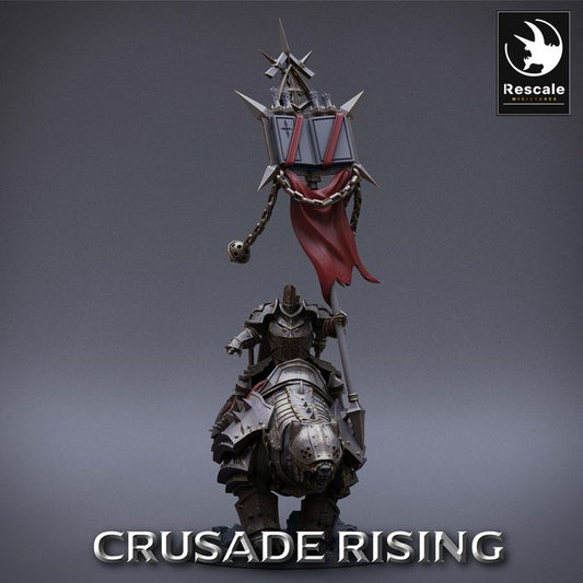 Templar Knight Bear Rider Banner | Large | Rescale Miniatures | D&D DnD Pathfinder Miniature