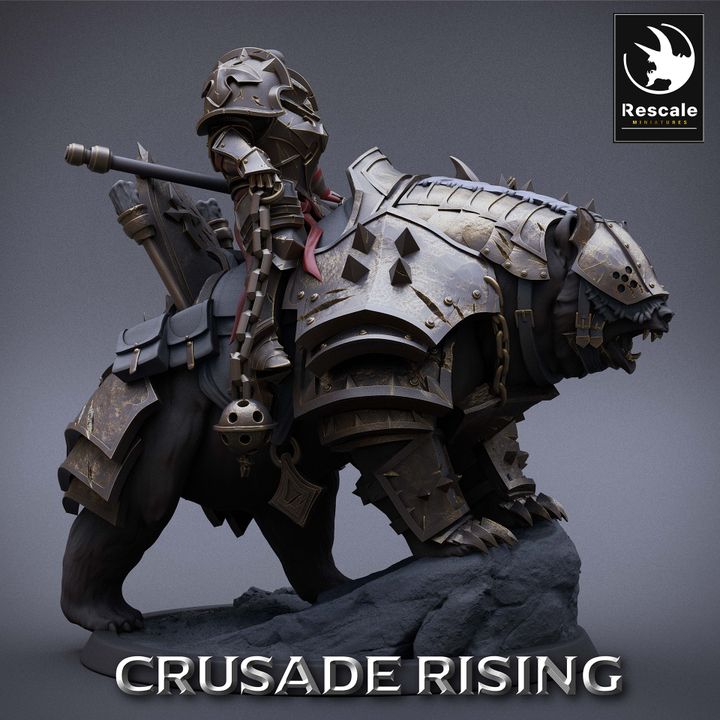 Collection Templar Bear Mounted Knight Beasts | Large | Rescale Miniatures | D&D DnD Pathfinder Miniature
