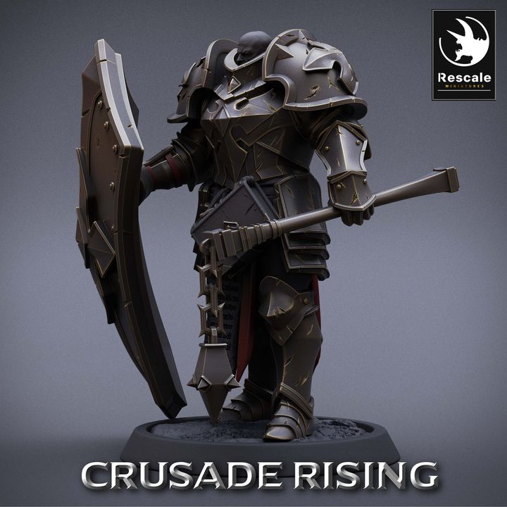 Collection Templar Flail Paladin Warriors | Medium | Rescale Miniatures | D&D DnD Pathfinder Miniature