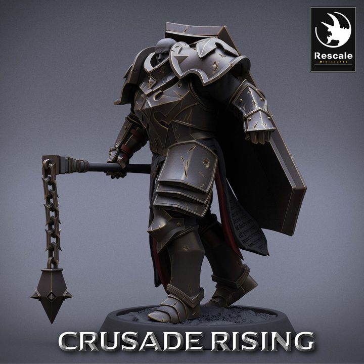 Collection Templar Flail Paladin Warriors | Medium | Rescale Miniatures | D&D DnD Pathfinder Miniature