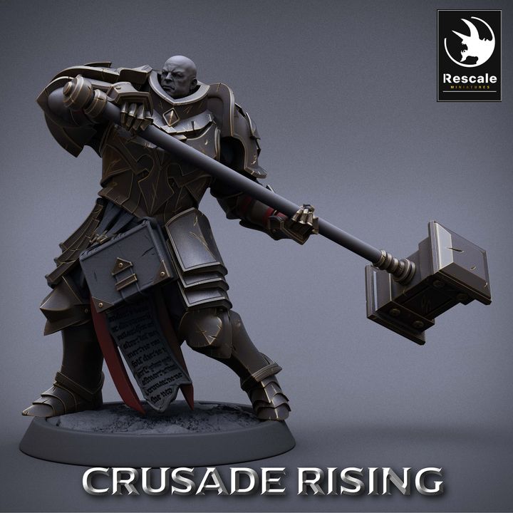 Collection Templar Paladin Warrior Hammer | Medium | Rescale Miniatures | D&D DnD Pathfinder Miniature